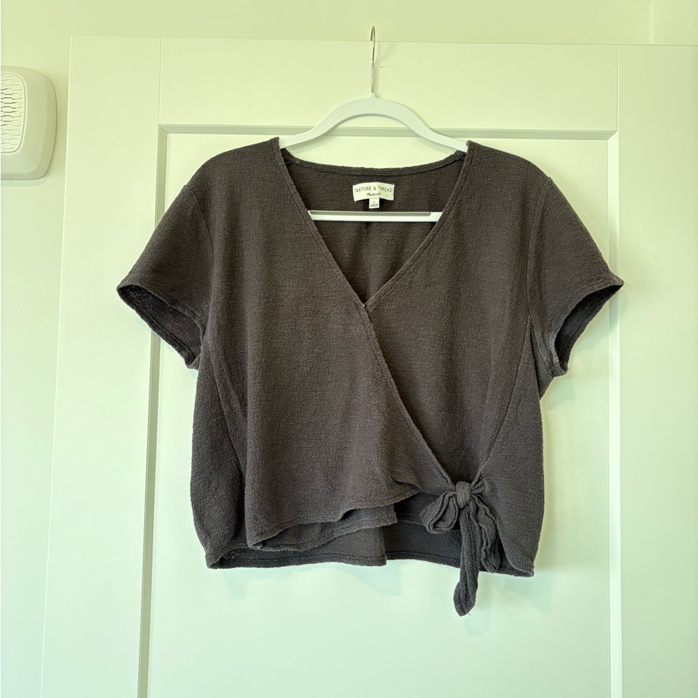 Madewell Black Wrap Crop Top